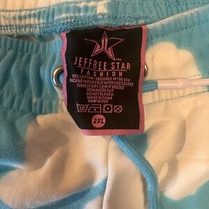 Jeffree Star Blue and White Jogger Shorts